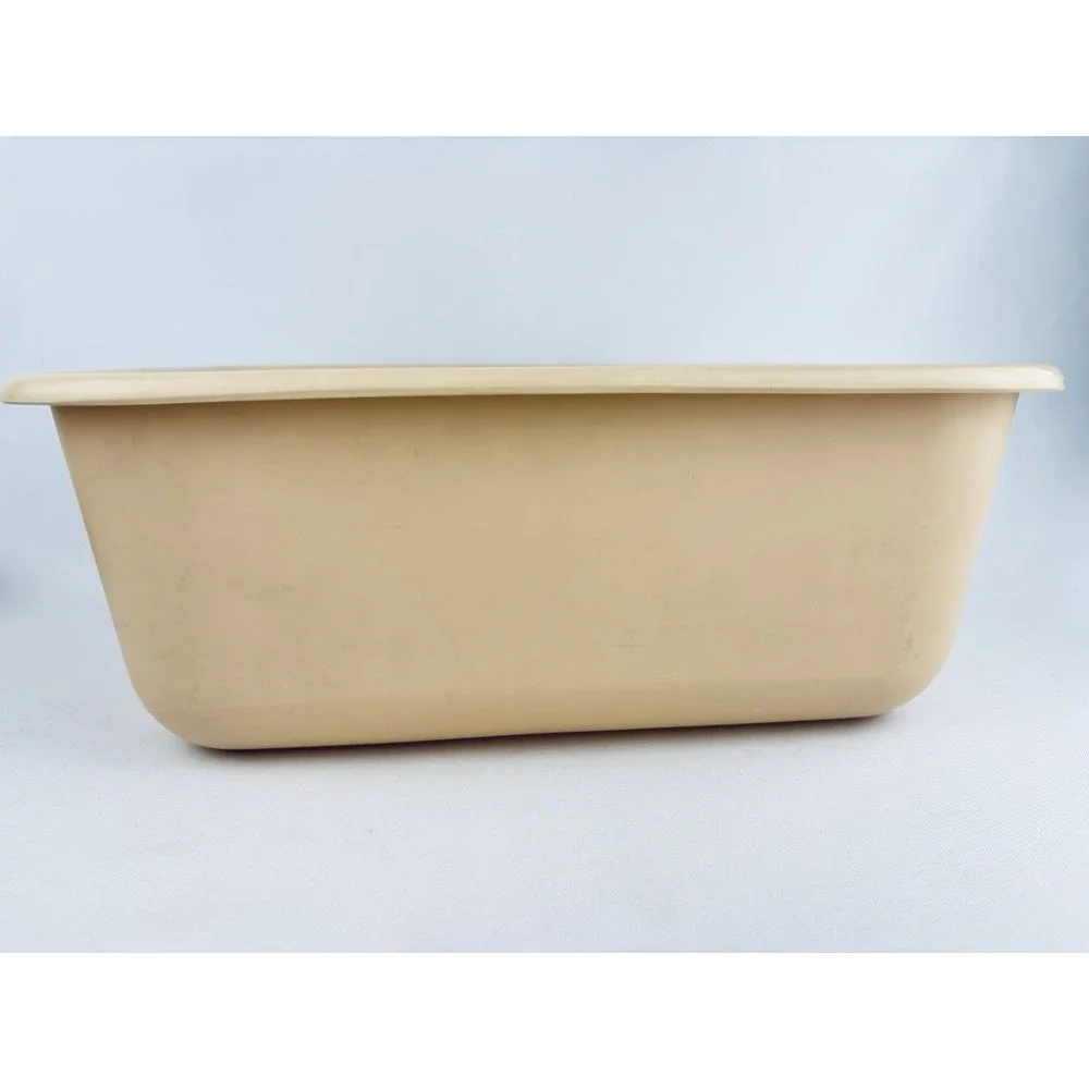 Vintage‎ Rubbermaid Almond Plastic Dish Pan Container 2951 5 Beige Tan